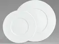 VEGA Pike Flat Dinner Plate, 23 cm, White Porcelain with Hammered Relief Design, Dishwasher and Microwave Safe, Round
