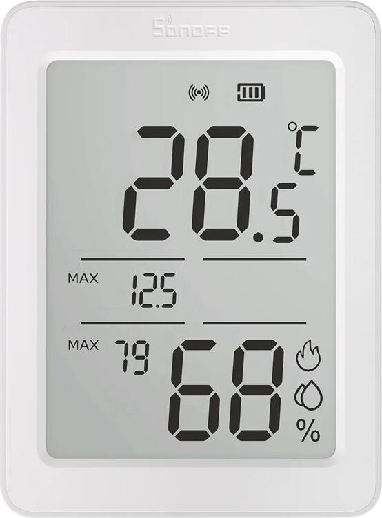 Sonoff SNZB-02DR2 AirGuard TH Zigbee 3.0 Temperature and Humidity Sensor with 3.6-inch LCD Display, VPD and Dew Point Evaluation, eWeLink Support