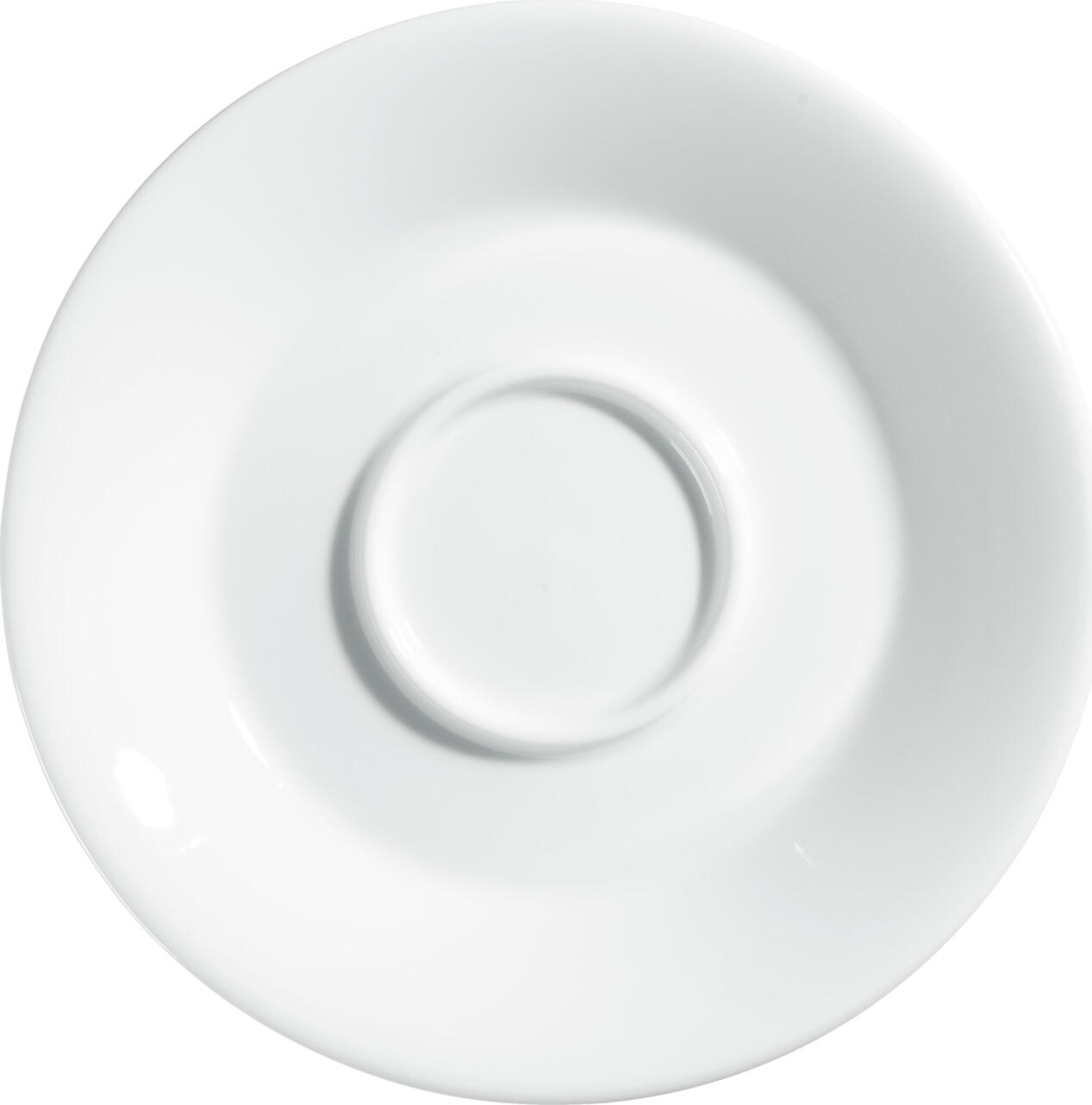 Farfurie pentru Latte și Cafea cu Lapte VEGA Bistro din Porțelan Alb, Rotundă Diametru 15 cm, Compatibilă cu Mașina de Spălat Vase și Cuptorul cu Microunde
