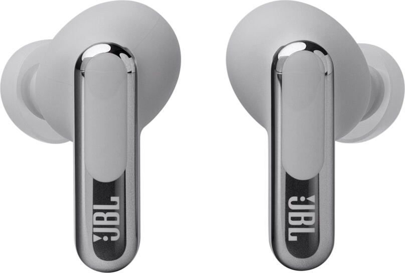Беспроводные наушники JBL Live Beam 3 TWS, цвет серебристый, динамические драйверы 10мм, адаптивное шумоподавление 2.0, до 48ч работы, смарт-кейс с сенсорным экраном, IP55