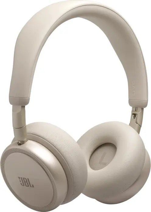 Беспроводные накладные наушники JBL Live 680NC с адаптивным шумоподавлением 2.0, динамическими драйверами 40 мм, аккумулятором до 80 ч, Bluetooth 6.0, бежевые