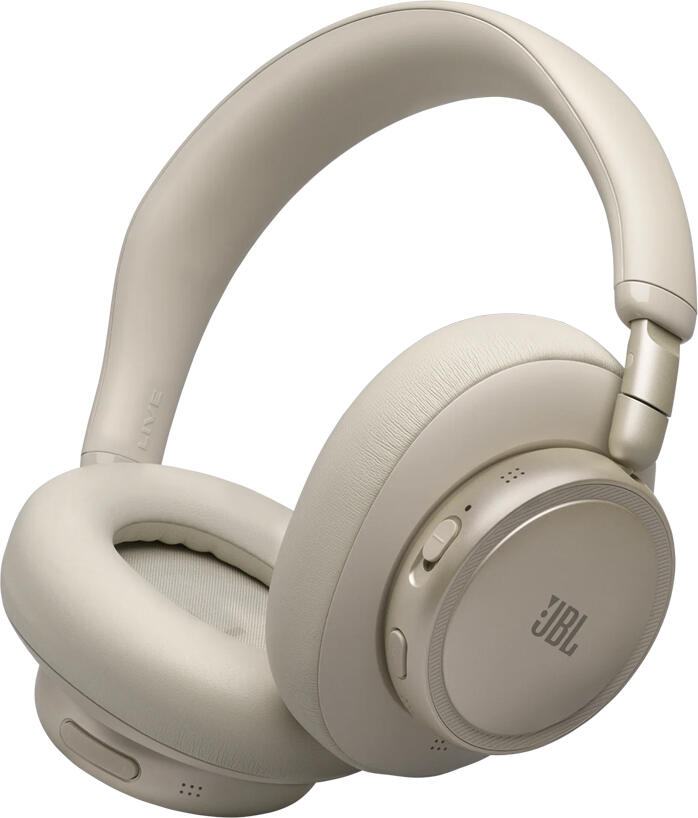 JBL Live 780NC Wireless Over-Ear Headphones - Beige, with Adaptive Noise Cancelling 2.0, 40mm Drivers, 50h Battery Life, Foldable Design, Bluetooth