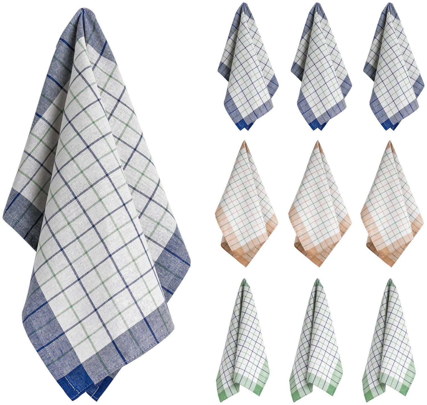 Prosoape de bucatarie PULSIVA Sylt, 100% bumbac, 50 x 70 cm, model carouri, certificate OEKO-TEX Standard 100, rezistente, spalabile la 95°C