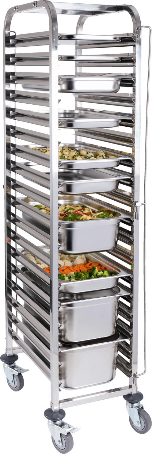 Pulsiva Basic GN 1/1 Container, 28L Stainless Steel Gastronorm Pan, Rustproof, Stacking Cam, Dishwasher Safe, 53 x 32.5 x 20 cm