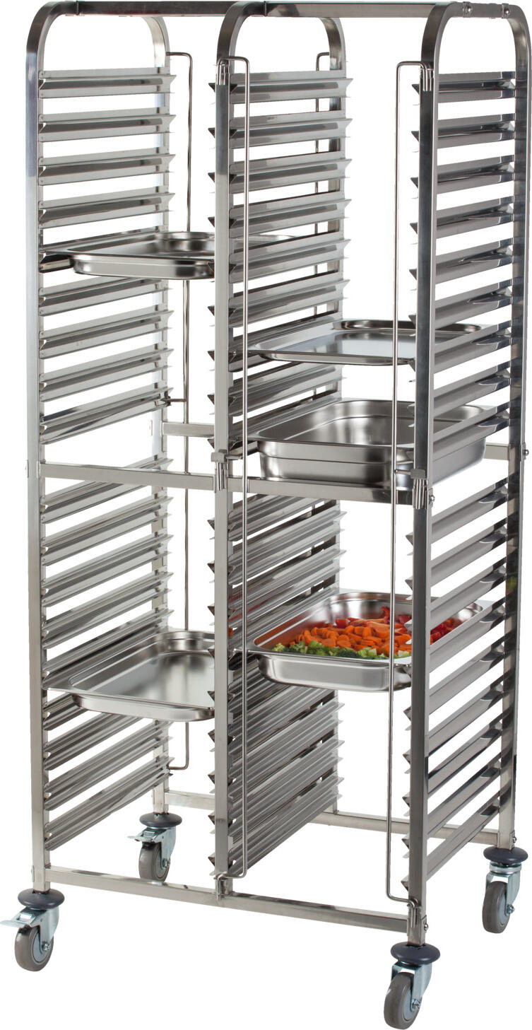 Pulsiva Basic GN 1/1 Container, 28L Stainless Steel Gastronorm Pan, Rustproof, Stacking Cam, Dishwasher Safe, 53 x 32.5 x 20 cm