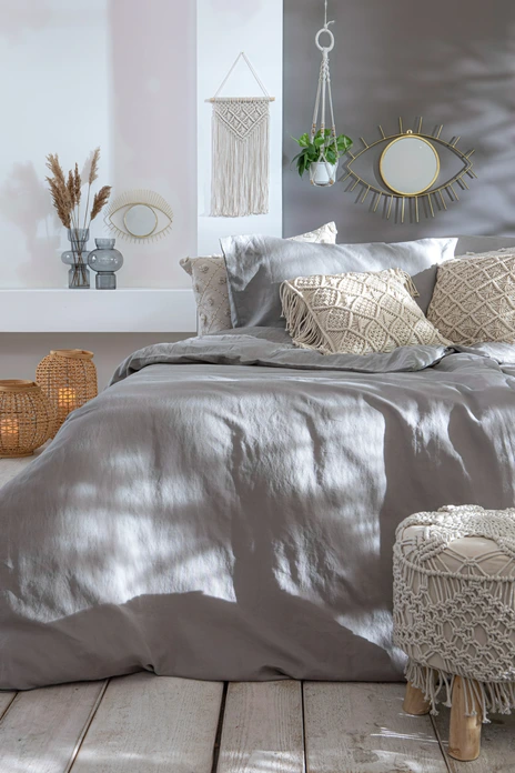 Set Bedita ERWIN M. LUSINI Siena, Percale din Bumbac si Poliester, Husa Pota 135x200 cm, Fata Perna 80x80 cm, Închidere Hotel, OEKO-TEX Standard 100