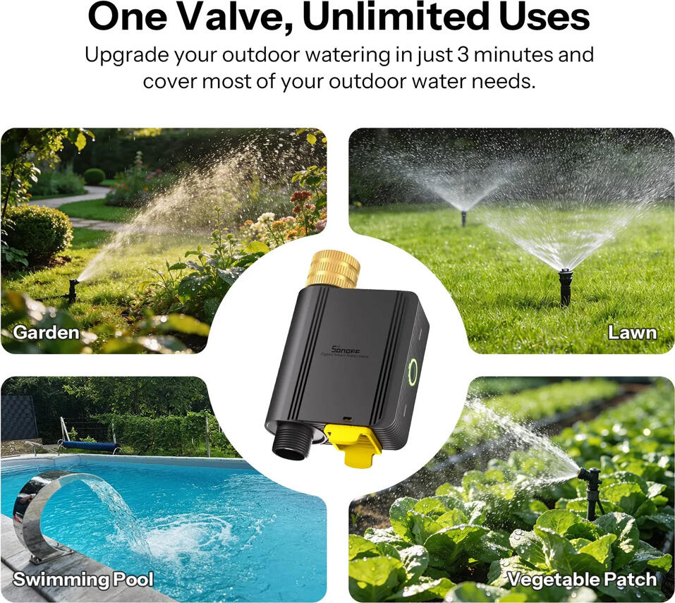 Sonoff Hydro ONE LITE SWV-ZNE Zigbee 3.0 Smart Water Valve, IP55 Waterproof Brass Inlet, Battery Powered Garden Irrigation Controller with Scheduling