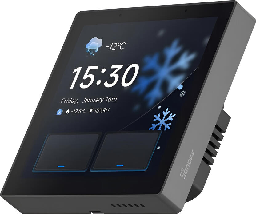 Panou de Control Smart Home Sonoff NSPanel Pro Gen2, Negru, Hub Zigbee 3.0, Bridge Matter, 2GB RAM, 32GB Stocare, Wi-Fi Dual-band, Releu Dual-channel, Ecran Tactil