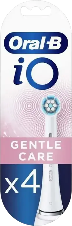Oral-B iO Gentle Care Replacement Brush Heads, Soft Bristles for Sensitive Gums, Round Head with Color-Changing Indicator, White