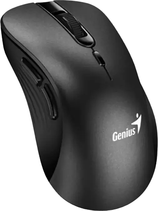 Genius Ergo 8100S Wireless Ergonomic Silent Mouse, 2.4 GHz RF Optical Sensor, Adjustable 800/1200/1600 DPI, 6 Buttons with USB Receiver