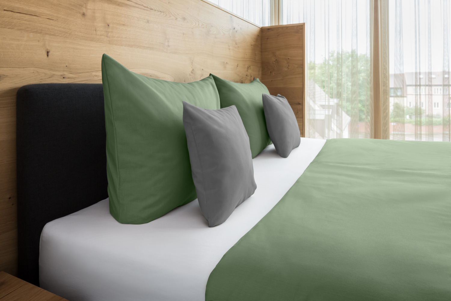 ERWIN M. LUSINI Siena Bedding Set, Percale Cotton Blend, Hotel Closure, 135x200 cm Duvet Cover and 80x80 cm Pillowcase, OEKO-TEX Standard 100