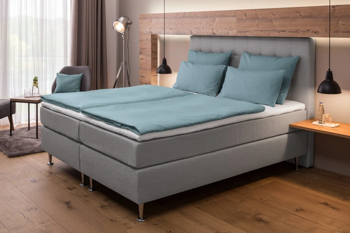 ERWIN M. LUSINI Siena Bedding Set, Percale Cotton Blend, Hotel Closure, 135x200 cm Duvet Cover, 80x80 cm Pillowcase, OEKO-TEX Standard 100