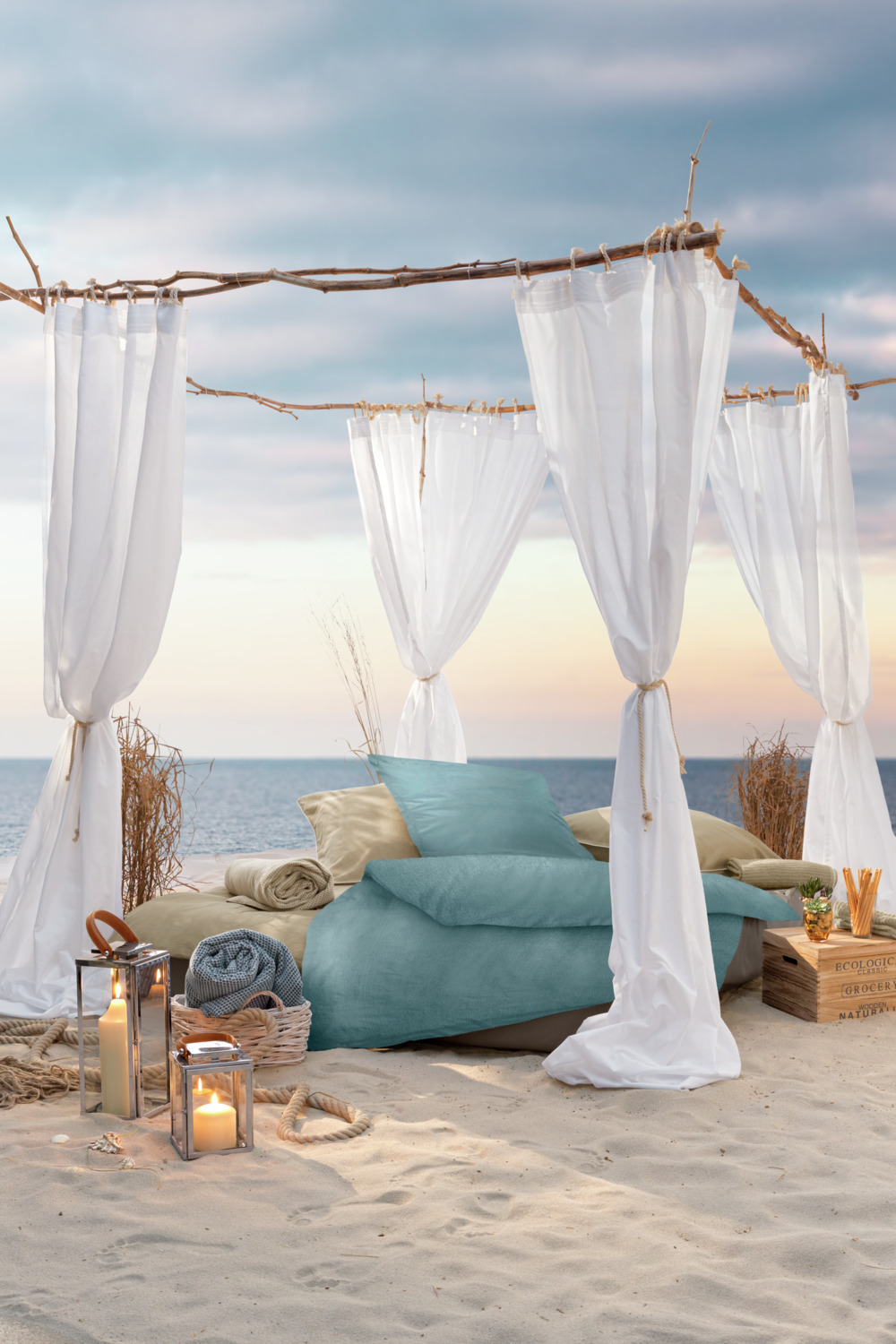 ERWIN M. LUSINI Siena Bedding Set, Percale Cotton Blend, Hotel Closure, 135x200 cm Duvet Cover, 80x80 cm Pillowcase, OEKO-TEX Standard 100