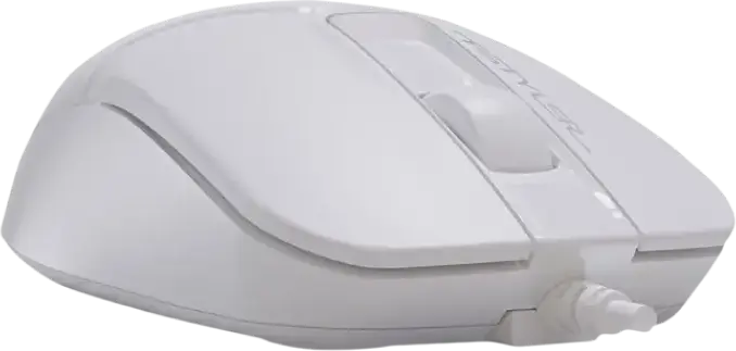 Mouse Optic cu Fir A4Tech FStyler FM12S, USB, Alb, 1200 DPI, 3 Butoane, Click Silentios, Design Ambidextru, Scroll Inteligent, Cablu 150 cm
