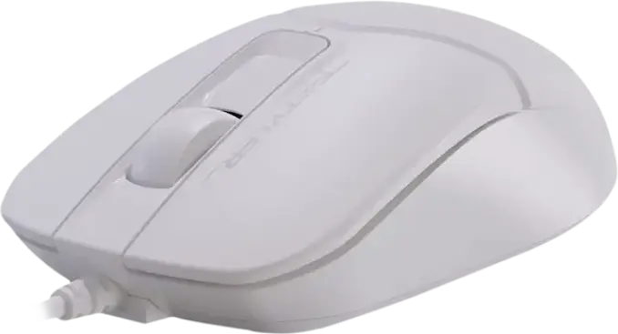 Mouse Optic cu Fir A4Tech FStyler FM12S, USB, Alb, 1200 DPI, 3 Butoane, Click Silentios, Design Ambidextru, Scroll Inteligent, Cablu 150 cm
