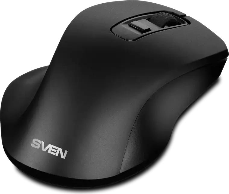 Set Tastatura si Mouse Wireless SVEN KB-C3500W, Receptor Nano USB 2.4 GHz, Tastatura cu Membrana Ergonomica si Taste Multimedia, Mouse Optic 1600 DPI, Negru