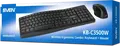 Set Tastatura si Mouse Wireless SVEN KB-C3500W, Receptor Nano USB 2.4 GHz, Tastatura cu Membrana Ergonomica si Taste Multimedia, Mouse Optic 1600 DPI, Negru