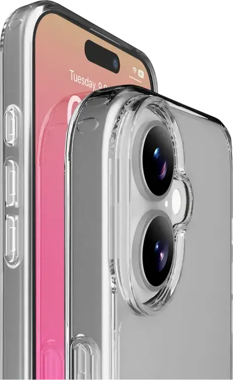 Husa Cellularline Clear Duo pentru Apple iPhone 17, CLEARDUOIPH17T, Transparenta Shock-proof, Certificare Military Test, Antibacteriana, Anti-ingalbenire