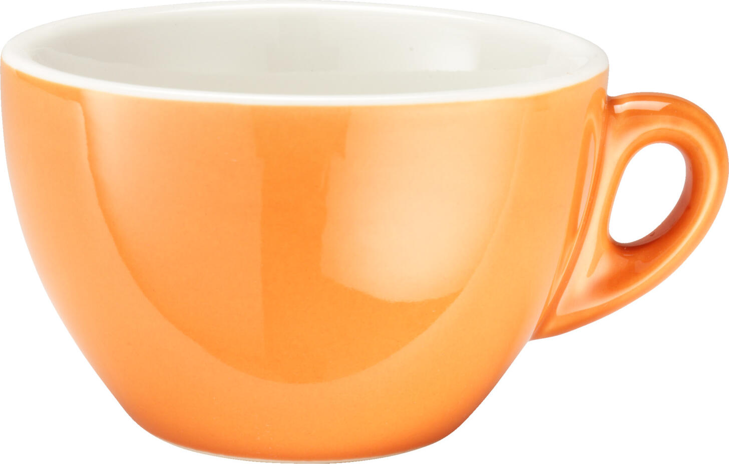 PULSIVA LUSINI Solutions GmbH Milk coffee cup Joy 2.0 Milchkaffeetasse Joy 2.0 Milk coffee cup Joy 2.0; 300 ml, 10.5x6.7 cm (ØxH); orange; round; 6 piece / pack Milchkaffeetasse Joy 2.0; 300 ml, 10.5x6.7 cm (ØxH); orange; rund; 6 Stück / Pack Milk coffee cup made of colored or white porcelain. White inside. Sturdy design. Dishwasher safe and microwaveable. Milchkaffee-Obertasse aus farbigem oder weißem Porzellan. Innenseite weiß. Stabile Ausführung. Spülmaschinenfest und mikrowellengeeignet.