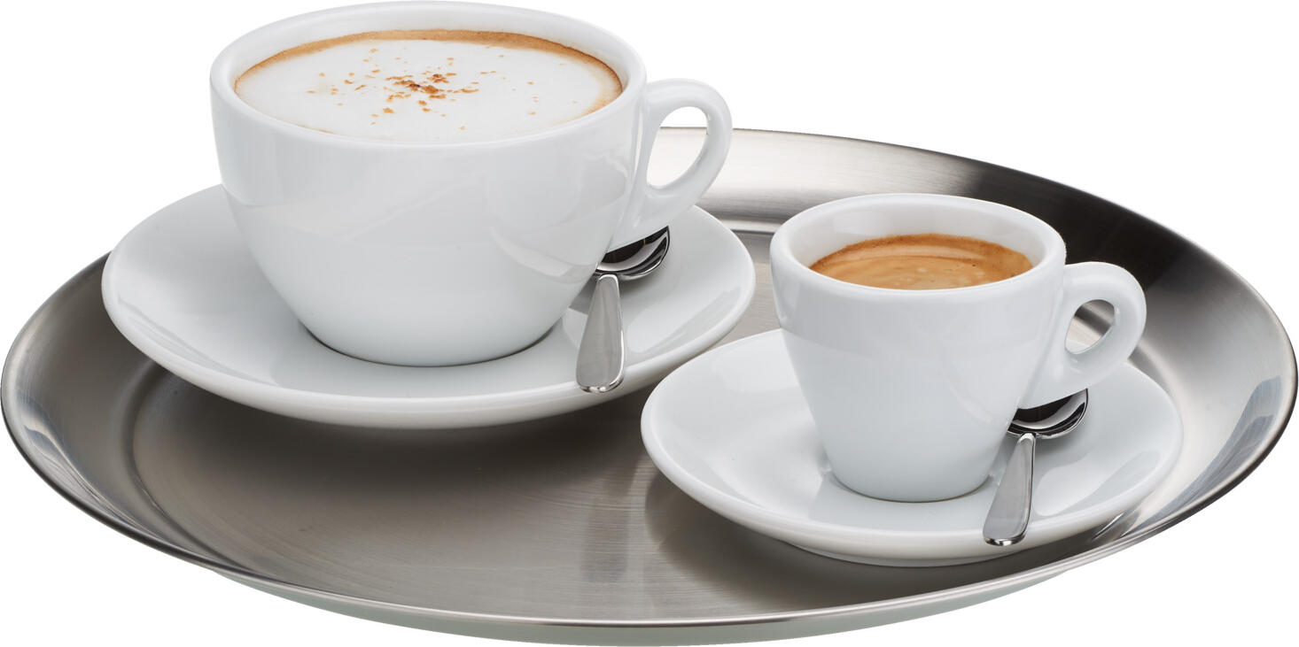 Cana pentru cafea cu lapte Pulsiva Lusini Joy, Albă, 300ml din Porțelan, Compatibila cu Mașina de Spălat Vase și Cuptorul cu Microunde, Design Robust