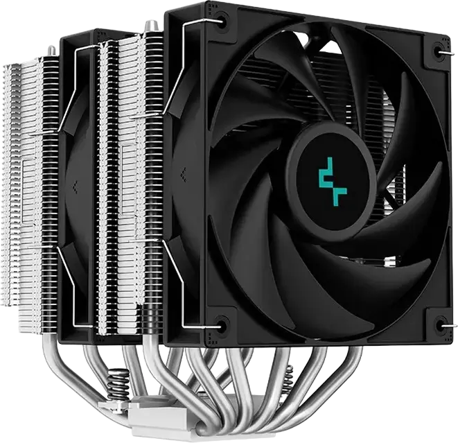 Cooler CPU Deepcool AG620 Dual-Tower, TDP 260W, 6 heatpipe-uri de cupru, 2 ventilatoare PWM de 120mm, Compatibil Intel LGA1851/1700/1200/2066/2011 si AMD AM5/AM4