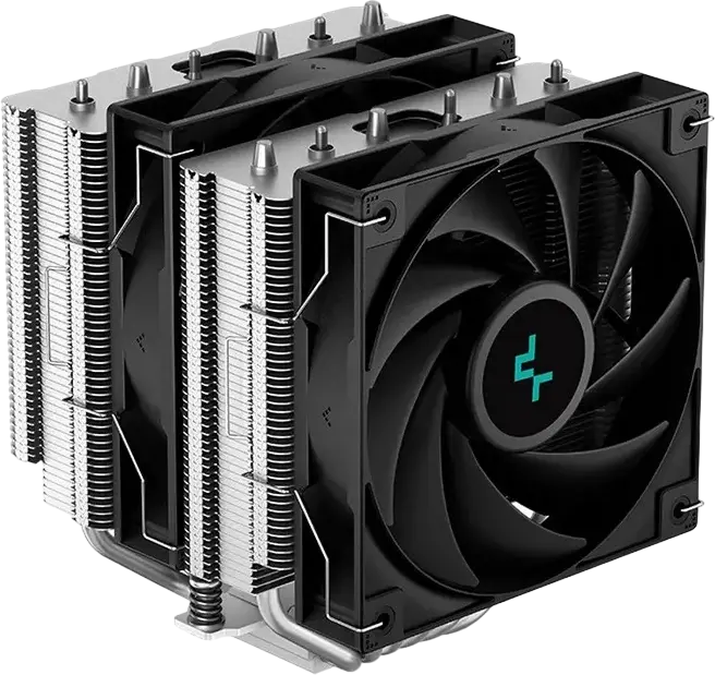 Cooler CPU Deepcool AG620 Dual-Tower, TDP 260W, 6 heatpipe-uri de cupru, 2 ventilatoare PWM de 120mm, Compatibil Intel LGA1851/1700/1200/2066/2011 si AMD AM5/AM4
