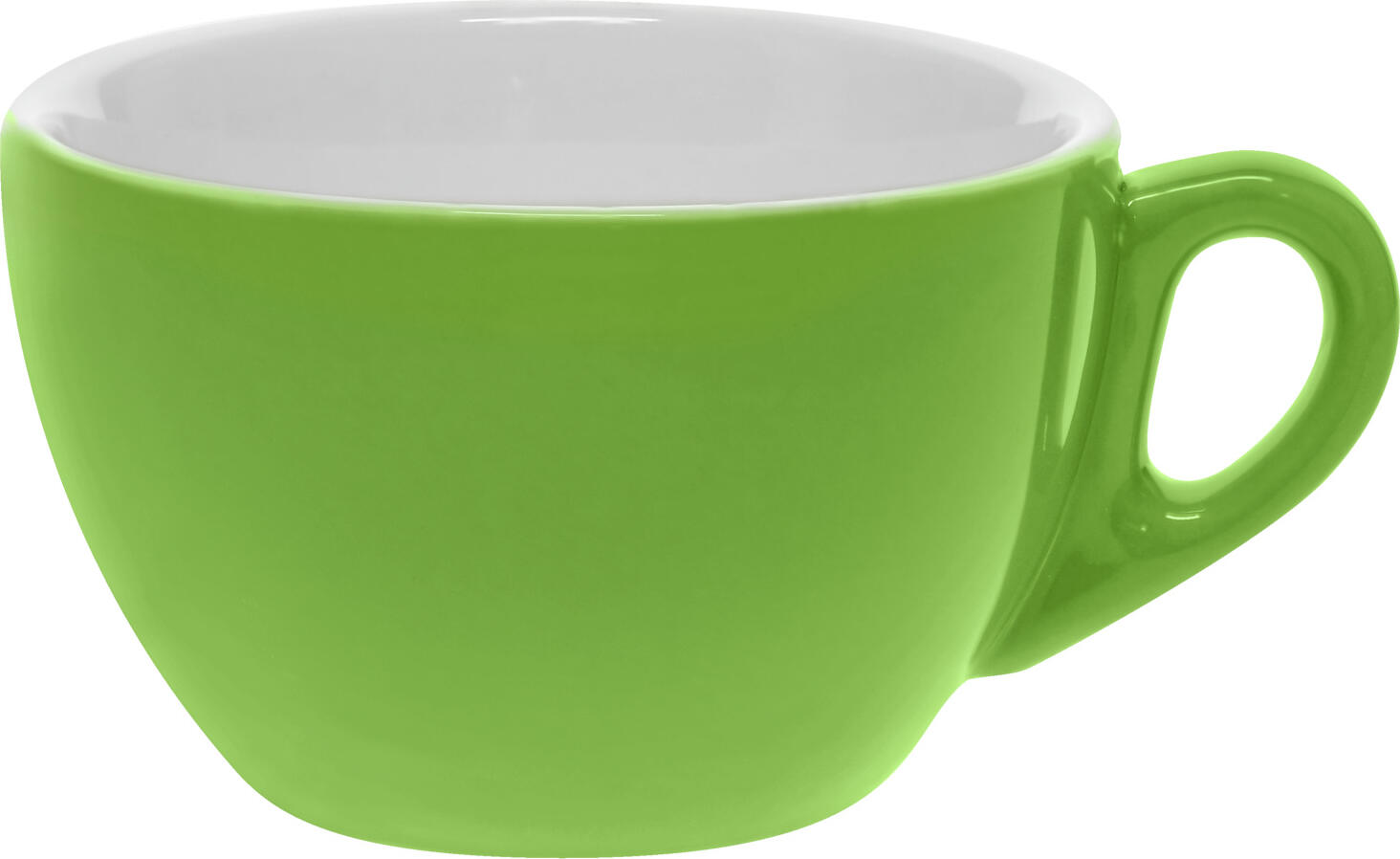 PULSIVA LUSINI Solutions GmbH Milk coffee cup Joy 2.0 Milchkaffeetasse Joy 2.0 Milk coffee cup Joy 2.0; 300 ml, 10.5x6.7 cm (ØxH); green; round; 6 piece / pack Milchkaffeetasse Joy 2.0; 300 ml, 10.5x6.7 cm (ØxH); grün; rund; 6 Stück / Pack Milk coffee cup made of colored or white porcelain. White inside. Sturdy design. Dishwasher safe and microwaveable. Milchkaffee-Obertasse aus farbigem oder weißem Porzellan. Innenseite weiß. Stabile Ausführung. Spülmaschinenfest und mikrowellengeeignet.