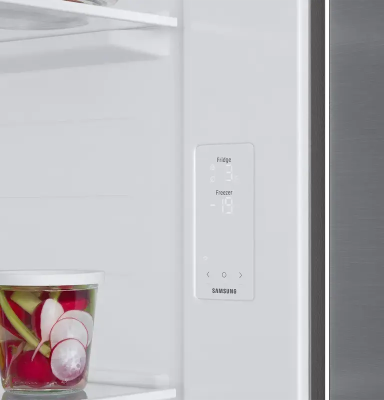 Samsung RS57DG400EM9EO Side-by-Side Refrigerator, 583L Net Volume, No Frost, Digital Inverter Compressor, AI Energy Mode, SmartThings Wi-Fi, Silver