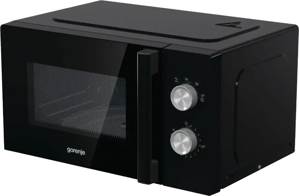 Gorenje MO17E1W Solo Microwave Oven, 17L Capacity, 700W Power, 5 Power Levels, Mechanical Control, EasyClean Enamel Interior, Black