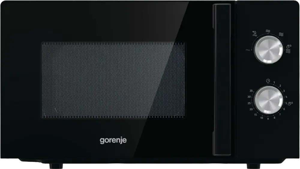 Gorenje MO17E1W Solo Microwave Oven, 17L Capacity, 700W Power, 5 Power Levels, Mechanical Control, EasyClean Enamel Interior, Black