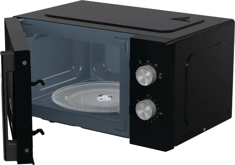 Gorenje MO17E1W Solo Microwave Oven, 17L Capacity, 700W Power, 5 Power Levels, Mechanical Control, EasyClean Enamel Interior, Black