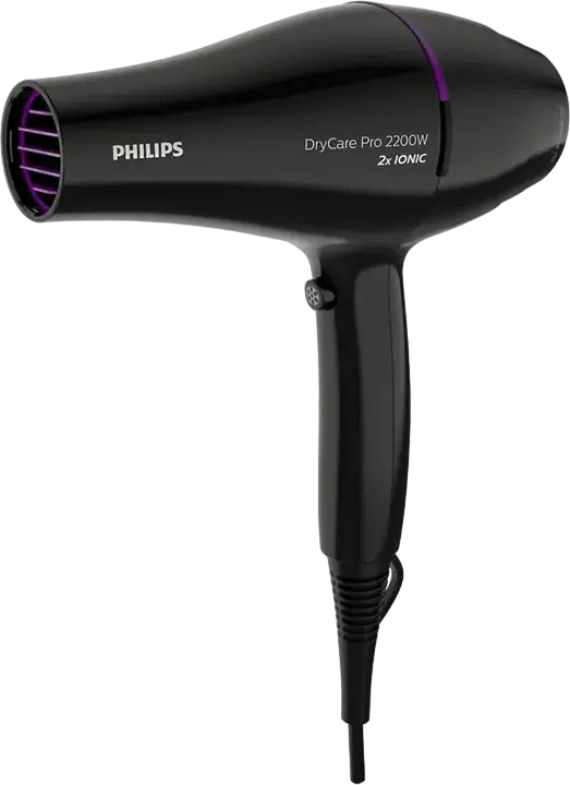Philips DryCare Pro BHD274/00 Uscător de Păr, Motor AC Profesional 2200W, ThermoProtect, 2x Ionic Care, Difuzor și Concentrator, Negru