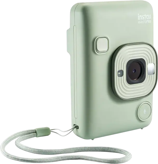 Fujifilm Instax Mini LiPlay Hybrid Instant Camera and Smartphone Printer, 2.7-inch LCD, CMOS Sensor, Micro SD Slot, Sound Recording, Matcha Green