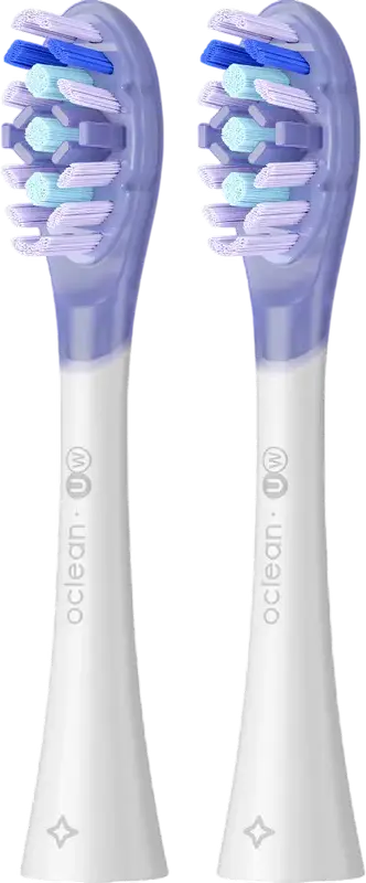 Oclean Ultra White UW03 W02 Replacement Electric Toothbrush Heads, Medium/Firm Bristles, FlexFit Design with Polishing Ring for Teeth Whitening