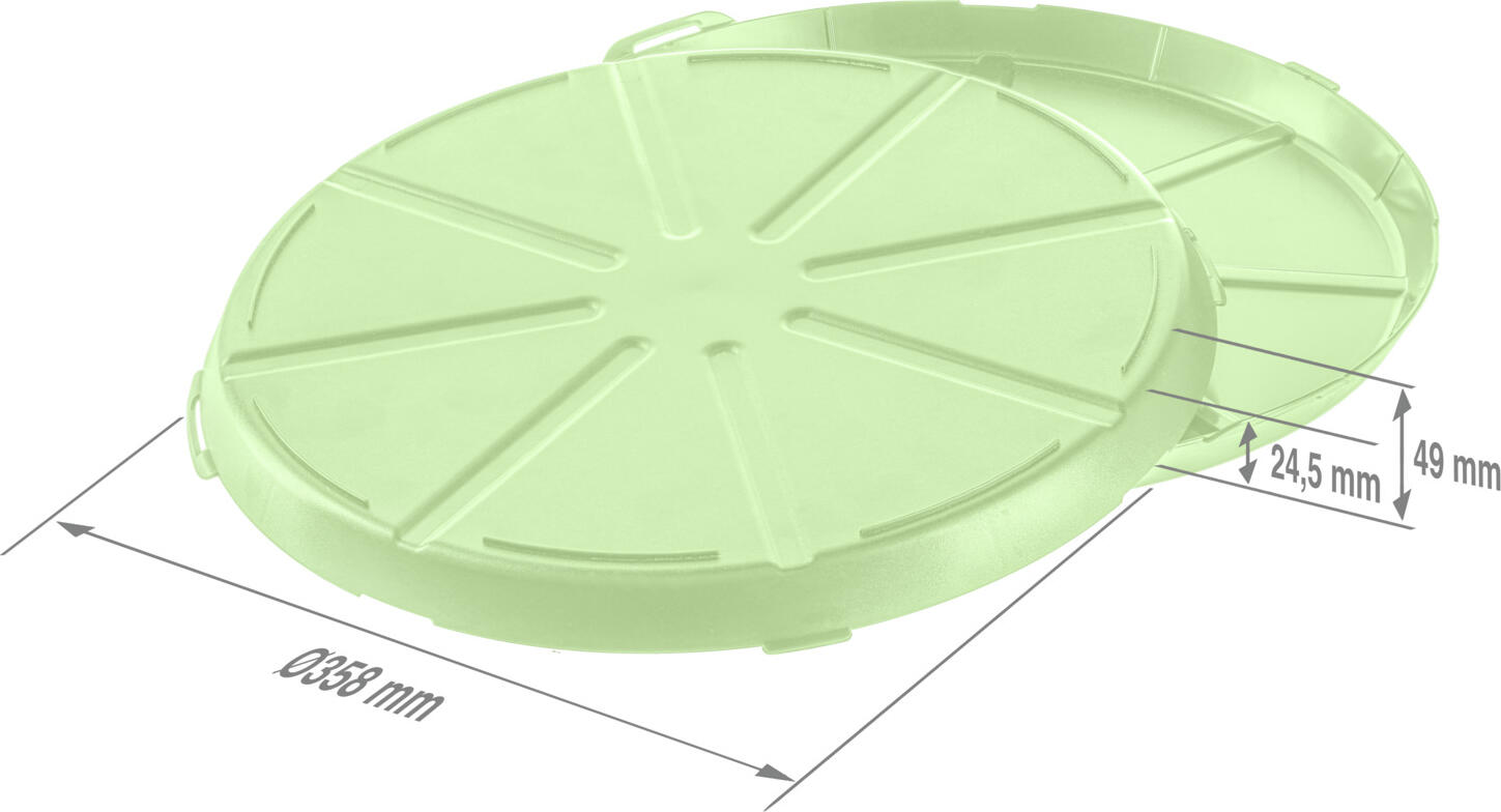elasto REuse Yari Neo Reusable Pizza Box, Green, 35.8cm Diameter, Thermoplastic, BPA Free, Microwave and Dishwasher Safe, Climate-Positive, Recyclable