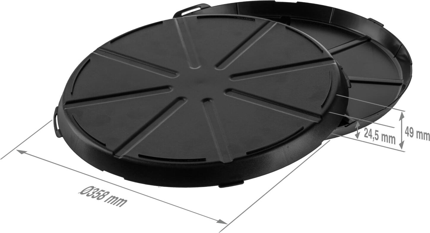 elasto REuse Yari Neo Reusable Pizza Box, Black, 35.8cm Diameter, Thermoplastic, BPA Free, Microwave and Dishwasher Safe, Climate-Positive, Recyclable