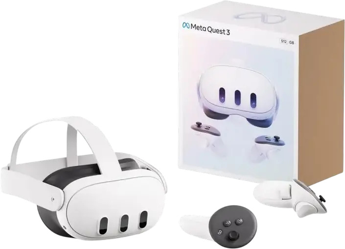 Meta Quest 3 Mixed Reality VR Headset, Snapdragon XR2 Gen 2, 8GB RAM, 512GB, Dual LCD 2064x2208px, Wi-Fi 6e, Horizon OS, White