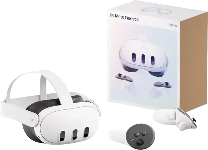 Meta Quest 3 Mixed Reality VR Headset, Snapdragon XR2 Gen 2, 8GB RAM, 512GB, Dual LCD 2064x2208px, Wi-Fi 6e, Horizon OS, White