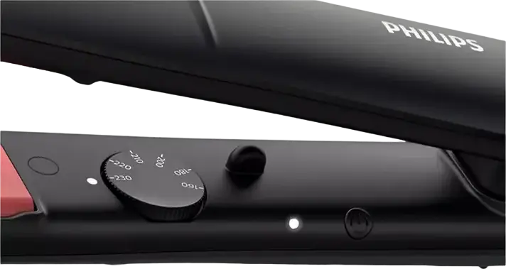 Philips StraightCare Essential BHS376/00 Hair Straightener, Keratin-Infused Ceramic Plates, ThermoProtect Technology, 160-230°C, 6 Temp Settings, Black