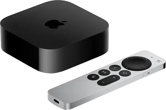 Apple TV 4K (generatia a 3-a) Media Player Streaming Smart, Procesor A15 Bionic, Wi-Fi 6, Gigabit Ethernet, HDMI 2.1, Dolby Vision, HDR10+, Dolby Atmos, Siri Remote