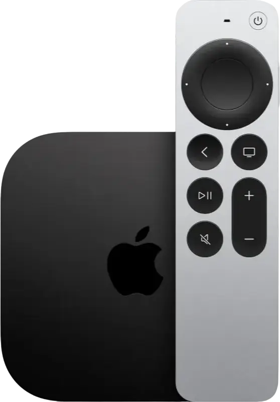 Apple TV 4K (generatia a 3-a) Media Player Streaming Smart, Procesor A15 Bionic, Wi-Fi 6, Gigabit Ethernet, HDMI 2.1, Dolby Vision, HDR10+, Dolby Atmos, Siri Remote