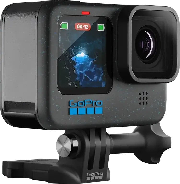 GoPro HERO12 Black Action Camera, 5.3K 60fps Video, 27MP, GP2 Processor, HyperSmooth 6.0 Stabilization, Waterproof, 2.27" Touch Screen, Black