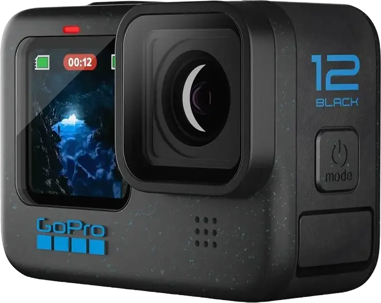 GoPro HERO12 Black Action Camera, 5.3K 60fps Video, 27MP, GP2 Processor, HyperSmooth 6.0 Stabilization, Waterproof, 2.27" Touch Screen, Black