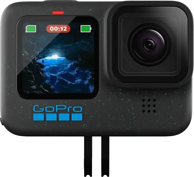 GoPro HERO12 Black Action Camera, 5.3K 60fps Video, 27MP, GP2 Processor, HyperSmooth 6.0 Stabilization, Waterproof, 2.27" Touch Screen, Black