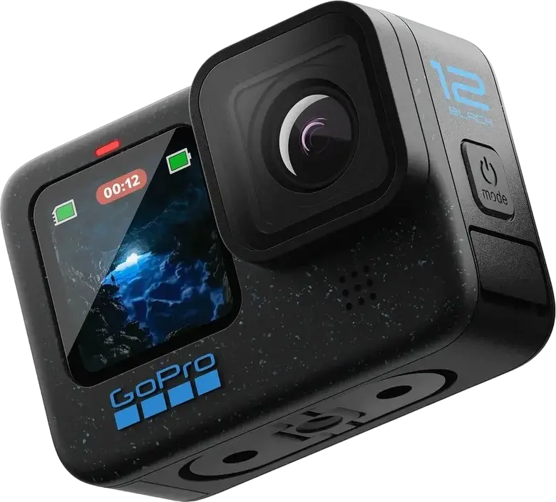 GoPro HERO12 Black Action Camera, 5.3K 60fps Video, 27MP, GP2 Processor, HyperSmooth 6.0 Stabilization, Waterproof, 2.27" Touch Screen, Black
