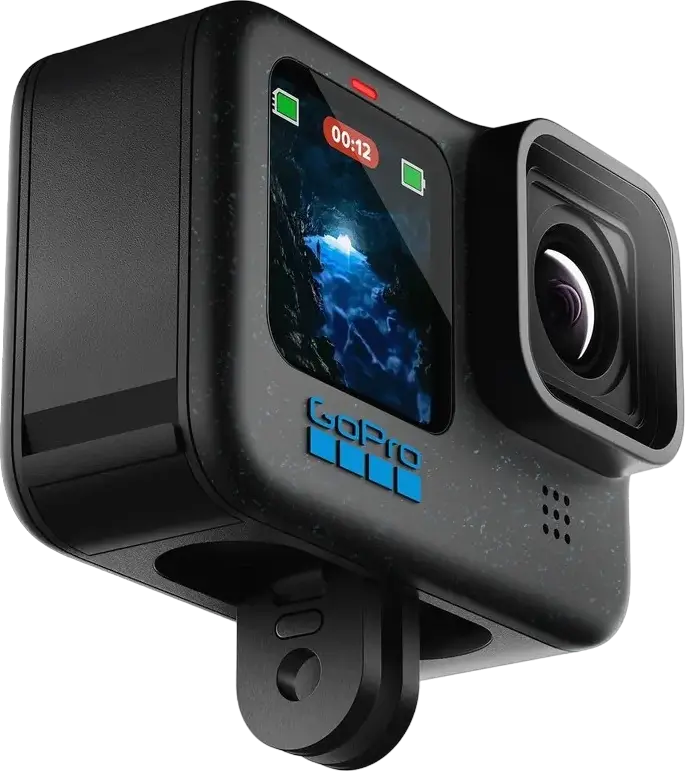 GoPro HERO12 Black Action Camera, 5.3K 60fps Video, 27MP, GP2 Processor, HyperSmooth 6.0 Stabilization, Waterproof, 2.27" Touch Screen, Black