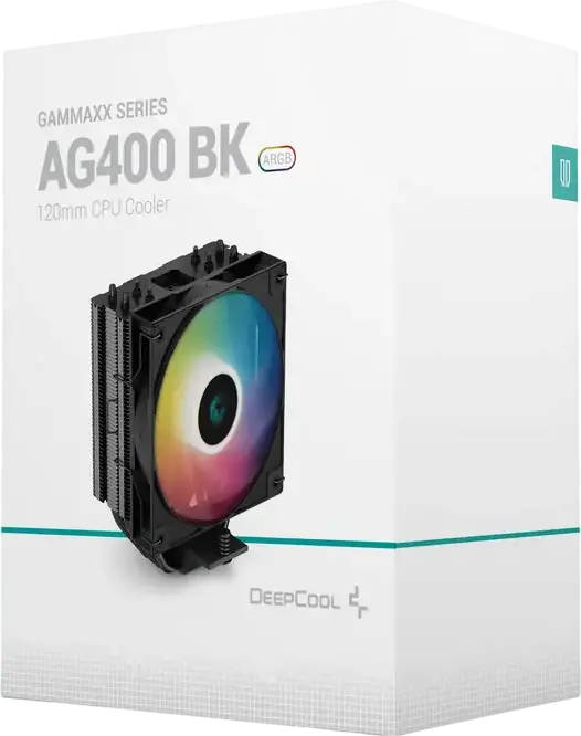 Cooler CPU Deepcool AG400 ARGB, TDP 220W, 4 heatpipe-uri de 6mm contact direct, ventilator PWM 120mm, rulment Hydro, compatibil Intel LGA1851/1700/1200/115x si AMD AM5/AM4