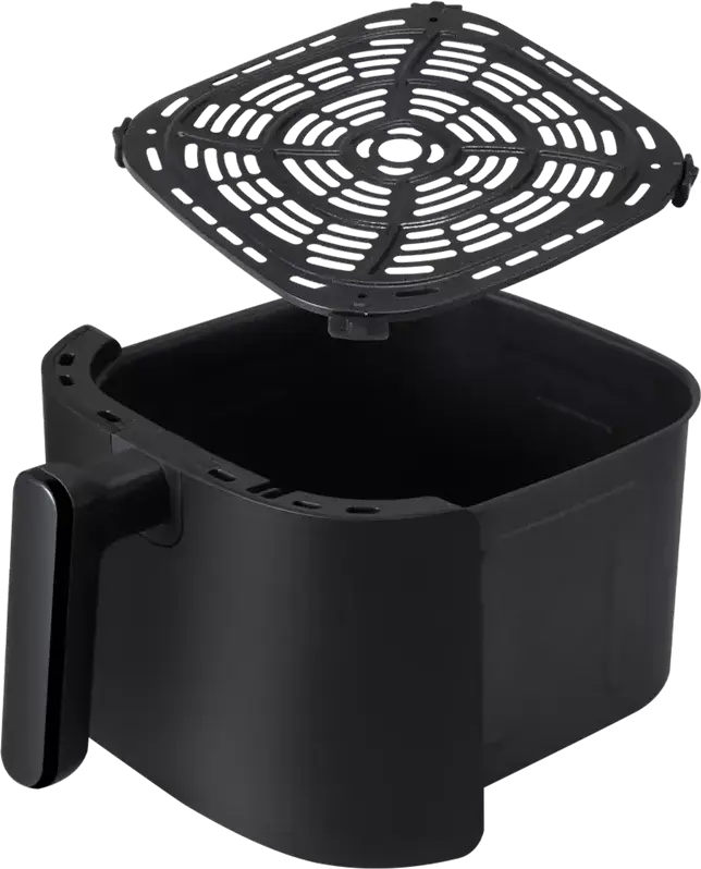 Friteuza cu aer cald Polaris PAF 5502, Capacitate 6L, Putere 1600W, Bol Antiaderent, Control Tactil cu Display, Negru