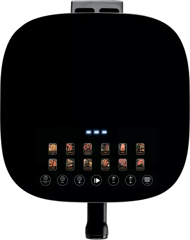 Friteuza cu aer cald Polaris PAF 5502, Capacitate 6L, Putere 1600W, Bol Antiaderent, Control Tactil cu Display, Negru