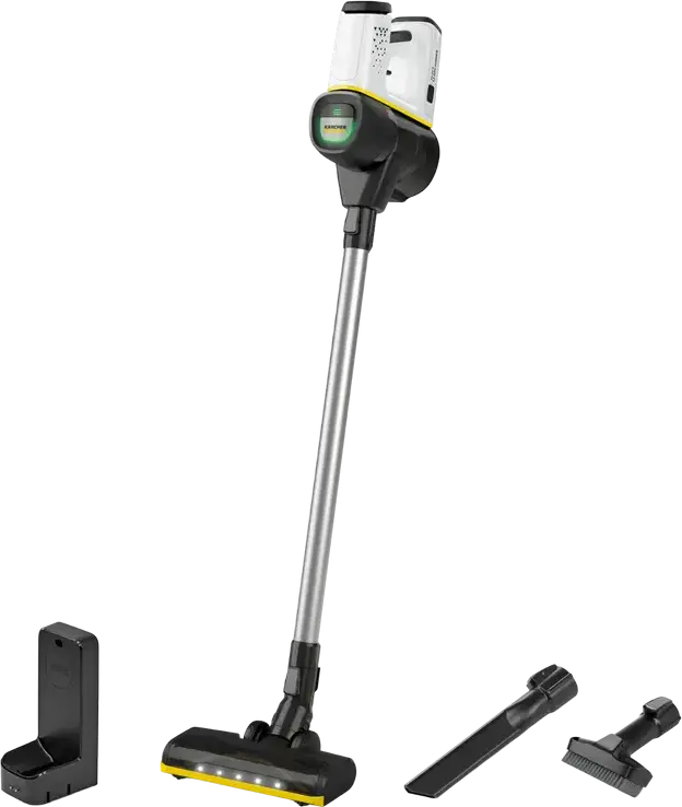 Aspirator Vertical Karcher VC 6 Cordless ourFamily, Motor BLDC 250W, Baterie Li-Ion 25.2V, Filtru HEPA 12, Afisaj LED, Perie Rotorizata cu LED